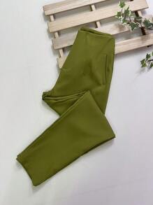 Sullyn_modas High Waist Pants - Olive Green - View 5