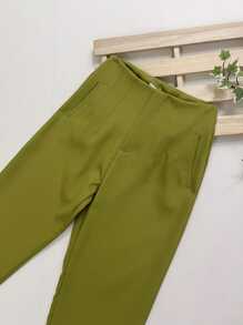 Sullyn_modas High Waist Pants - Olive Green - View 2
