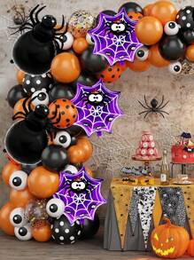 Globos de decoración de Halloween de aluminio con diseños de fantasmas, arañas, casas embrujadas, calaveras, brujas y Navidad - Multicolor - Ver 8