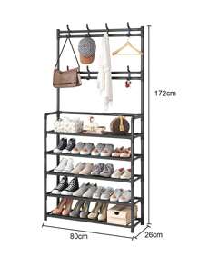 Zapatera Perchero Multi Organizador 5 Niveles - Negro - Ver 2