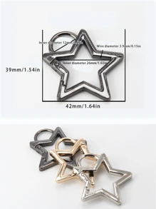 1/2 pièces Mousqueton en alliage de zinc en forme d'étoile, boucle à ressort, boucle de connexion décorative, pour porte-clés, boucle de décoration de sac à dos, pendentif etc. usage quotidien, très convient pour les étudiants, travailleurs et adolescents