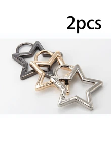 1/2 pièces Mousqueton en alliage de zinc en forme d'étoile, boucle à ressort, boucle de connexion décorative, pour porte-clés, boucle de décoration de sac à dos, pendentif etc. usage quotidien, très convient pour les étudiants, travailleurs et adolescents