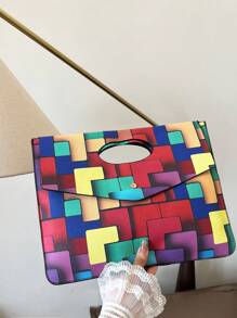 Fashionable Solid Color PU Flap Envelope Clutch Bag, High-Quality Crocodile Texture Pattern, Elegant Niche Design, Casual Minimalist, Multi-Functional - Multicolor - View 3