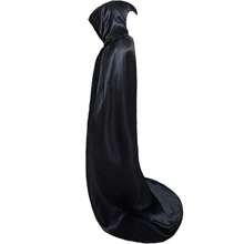 1 pièce Cape noire de la Mort pour Halloween, costume de sorcière, de diable, de vampire pour soirée déguisée. Cape à capuche longue et unisexe pour l'Halloween, le Noël et l'automne
