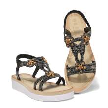 READYSALTED Women's Sandals Summer FashionOutdoor Shoes Women's BeachShoes, Wide, Thick Bottom Footwear Walking Shoes - Black - View 5