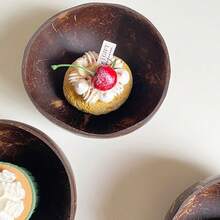 1pc Coconut Bowl/Wooden Spoon/Unique Coconut Shell Bowl, Tableware Spoon, Rice/Salad/Yogurt Bowl, Creative Blogger-Favorite Fruit Coconut Bowl, Large Belly Bowl With Wooden Spoon - Multicolor - View 10