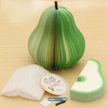 1 Piece Of 100 Page Cute Fruit Sticker, Bview Art Creative DIY Fruit Notebook, Stationery Office Apple Green Pear Postcard, Stationery Office Stationery, Bview Art Creative, Easy To Write Wishes, Mother's Day Gift Label,School Supplies,Back To School - Multicolor - View 11