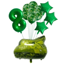 Globo de aluminio de 32 pulgadas con tema militar de camuflaje de campo para decoración de fiesta de cumpleaños, figuras - multicolor - Ver 14