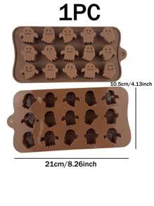 1pc /Christmas Ghost Face Fruit Ice Pudding Candy DIY Silicone Chocolate Mold Cake Mold - Multicolor - View 2