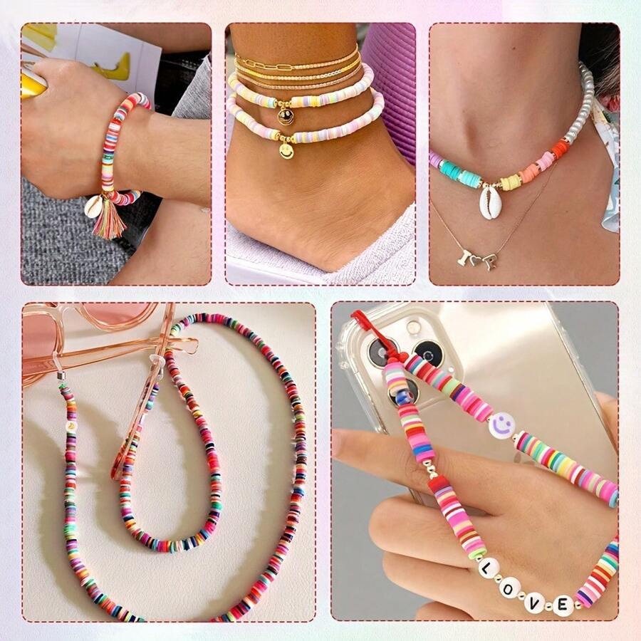 Vibrant Clay Bead Kit Jewelry Making, Bracelet Crafts, DIY Projects