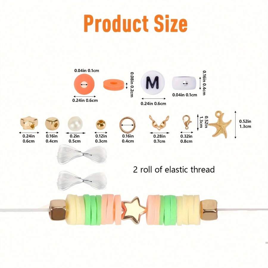 Vibrant Clay Bead Kit Jewelry Making, Bracelet Crafts, DIY Projects