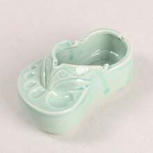 1pc Creative Ceramic Slipper Ashtray, High-Quality Unique Personalized Hole Design Flip Flop Shaped Home Decor Craft - Multicolor - View 14