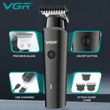 VGR Zero Cutting 男士可充电胡须修剪器理发器专业电动无绳理发器 V-933 - 黑色 - 查看 3