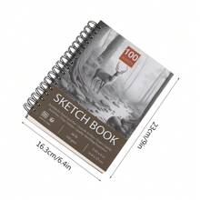 5.83x9 英寸素描本，顶级螺旋装订素描本，1 包 100 张（68 磅/100gsm），无酸艺术素描本艺术绘画书写纸，适合初学者艺术家 - 白色 - 查看 2
