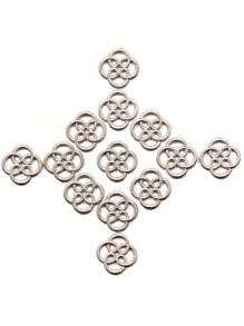 60pcs/Pack 4 Colors 12*12mm DIY Hollow Floral Connector Charms For Bracelet Necklace Jewelry Accessories, Fashion Gift - Mixed Style - View 6