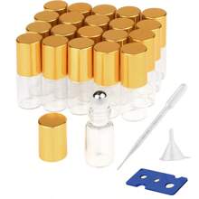 3ml Roller Bottle 15pcs/50 Pcs Clear Glass Roll On Bottles Refillable Essential Oil Perfume Rollerball Bottles Container