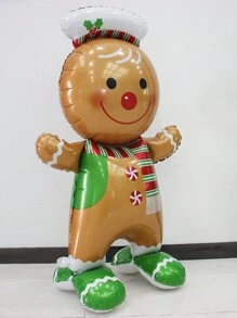 1 个大型 46 英寸站立圣诞姜饼人充气气球，圣诞节 - 棕色 - 查看 4