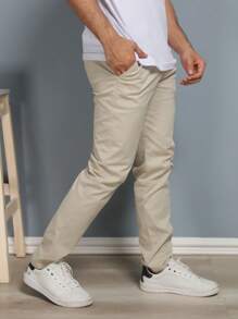 Men Pants - 杏色 - 查看 7