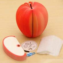 1 Piece Of 100 Page Cute Fruit Sticker, Bview Art Creative DIY Fruit Notebook, Stationery Office Apple Green Pear Postcard, Stationery Office Stationery, Bview Art Creative, Easy To Write Wishes, Mother's Day Gift Label,School Supplies,Back To School - Multicolor - View 8