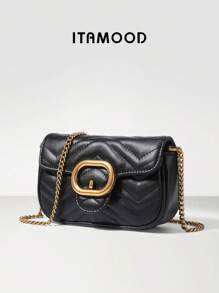 ITAMOOD Lightweight Business Casual Square Designer Inspired Handbags, Chic Genuine Leather Black Purse & Tote Bag, Minimalist Vintage Solid Color Quilted Flap Shoulder Bag & Underarm Purse, Portable Adjustable Chain Crossbody Bag & Messenger Bag For Teen Girls, Women,College Students,Rookies & White-Collar Workers Perfect For Office,College,Work,Business,Commute,Outdoors,Travel,Outings,Vacations,Parties And As Gifts For Festivals And Birthdays For Best Friends, Girlfriends,Lovers,Fashionable Party-Goer,Gift Decor, Gift Accessories Present, School Supplies, Teacher Gifts, Back To School, Teacher Accessories 8628 - 彩色 - 查看 9