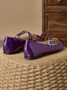 MonaNise 女士尖头时尚平底便鞋：紫色、浅棕色、粉色、红色、绿色、黑色 - 紫色 - 查看 6