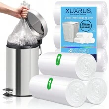 Small Bin Liners 15 Liter,66 Counts Clear Plastic Garbage Bags Wastebasket Trash Can Bin Liners For Pedal Bathroom Bedroom Office,Fit 15 Liter, 3Gal,Clear,Kitchen,Bathroom,Home,Household Suppliers - White - View 1