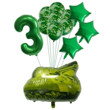 Globo de aluminio de 32 pulgadas con tema militar de camuflaje de campo para decoración de fiesta de cumpleaños, figuras - multicolor - Ver 12