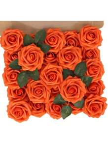10/25 peças Flores artificiais multicoloridas, espuma de marfim de cor verdadeira, rosas falsas com hastes, buquê de casamento faça você mesmo, arranjo central de chá de panela multicolorido, decoração de mesa de festa, embalagem de saco OPP (excluindo caixa), dia dos namorados, presente - Multicolorido - Ver 19