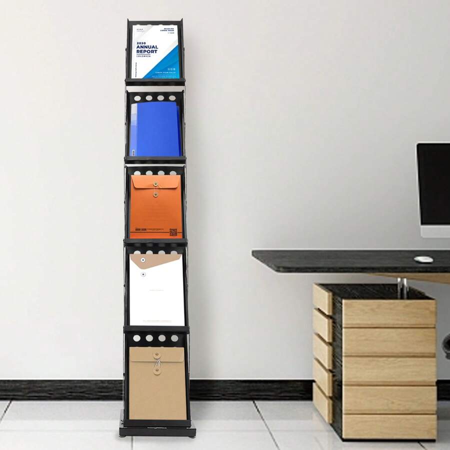 YUNRUX 5-Tier Foldable Brochure Stand, Display Magazine Stand ...