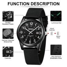 BIDEN Men's Watch, Fashionable Unisex Watch, Easy To Read Digital Luminous Dial, Waterproof, Date Watch, Doctor/Nurse Watch, Men's And Women's Casual Watch+Free Box
