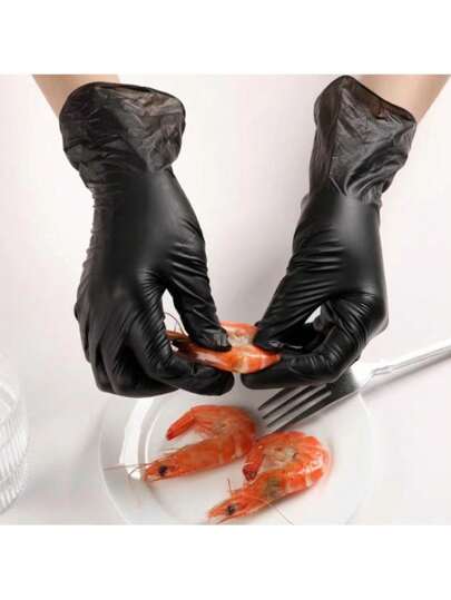 10/20/50pcs Black Disposable Gloves, Suitable For Kitchen, Eyebrow Tattooing, Hair Dyeing Salons, Tattooing, Dyeing, And Home Cleaning