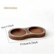 咖啡压粉垫，木制咖啡压粉器架，咖啡配件 - 深棕色 - 查看 2