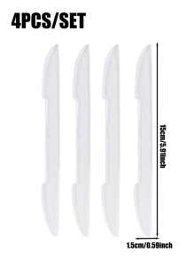 4pcs/Set Car Collision Avoidance Strips, Invisible Car Door Scratch Guards, Automotive Sealing Strips - Clear - View 2