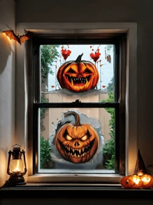 Halloween Pumpkin Stickers Pumpkin Face Stickers Classic Expression Decals For Pumpkins And Squashes For Halloween Party Decoration,Christmas - Halloween Stickers - View 1
