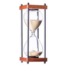Large Hourglass Timer 60 Minute, Decorative Wooden Sandglass - Yellow Sand - View 2