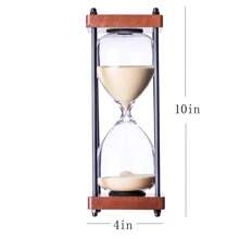 Large Hourglass Timer 60 Minute, Decorative Wooden Sandglass - Yellow Sand - View 3