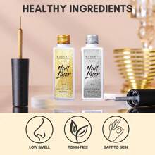 Makartt Painting Nail Gel Liner Polish Set,Glitter Silver Gold Gel Liner Nail Polish Drawing Metallic Nail Gel With Build In Brush Glossy Chrome Gel Soak Off UV/LED Nail Art Manicure Set 2x8ml