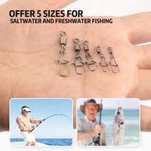 50pcs Fishing Swivel Clips - Available In Various Sizes (4#-12#), Ideal For Fishing, Provides Optimal Performance And Versatility