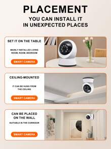 Teruhal 1 Camera an ninh trong nhà WiFi không dây 1080P HD, Âm thanh hai chiều 355°, Phát hiện chuyển động AI, Đẩy báo động 2.4G, Giám sát video, Điều khiển từ xa, Camera vòm toàn cảnh, Tương thích với thẻ SD/TF 128G, Lưu trữ đám mây, ỨNG DỤNG di động, USB Camera Mạng 5V, Quà Tặng Điện Tử - trắng - Xem 4