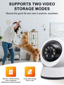 Teruhal 1 Camera an ninh trong nhà WiFi không dây 1080P HD, Âm thanh hai chiều 355°, Phát hiện chuyển động AI, Đẩy báo động 2.4G, Giám sát video, Điều khiển từ xa, Camera vòm toàn cảnh, Tương thích với thẻ SD/TF 128G, Lưu trữ đám mây, ỨNG DỤNG di động, USB Camera Mạng 5V, Quà Tặng Điện Tử - trắng - Xem 10