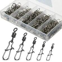 50pcs Fishing Swivel Clips - Available In Various Sizes (4#-12#), Ideal For Fishing, Provides Optimal Performance And Versatility
