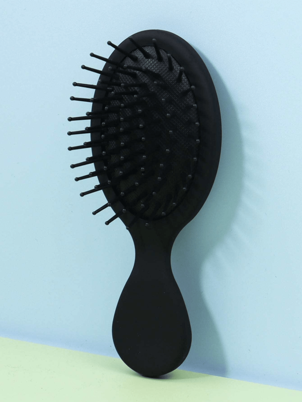 1 pezzo Spazzola multifunzionale per capelli in plastica nera a forma ovale, facile da conservare a casa o in viaggio. Pettine, spazzola per capelli, accessori per capelli e articoli da viaggio essenziali per barbiere, salone di bellezza