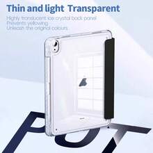 Compatible With  IPad Case Air 1 2 3 4 5 Pro 11 6th 7th 8th 9th Gen Case Cover With Pencil Holder Folding Stand Acrylic Transparent - Black - View 5