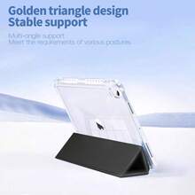 Compatible With  IPad Case Air 1 2 3 4 5 Pro 11 6th 7th 8th 9th Gen Case Cover With Pencil Holder Folding Stand Acrylic Transparent - Black - View 6