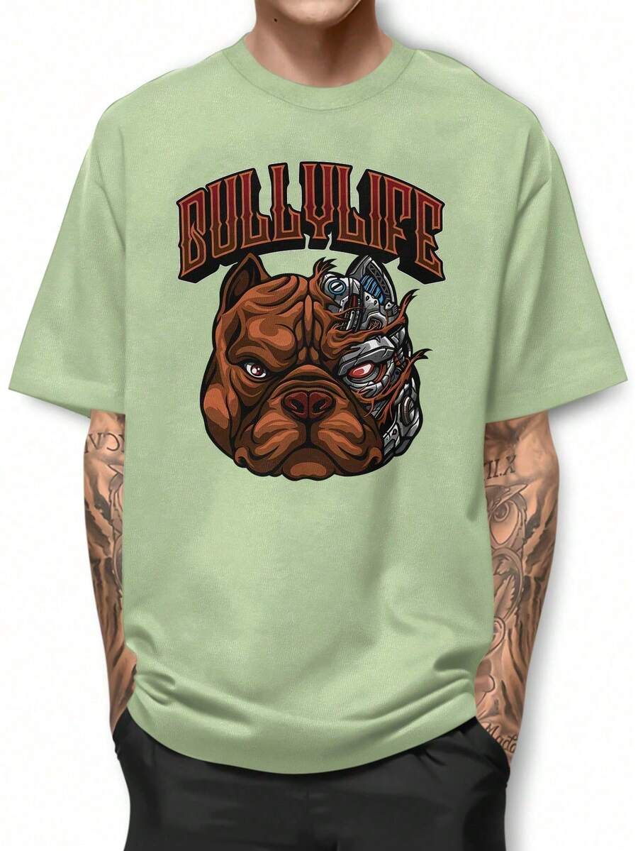 Pitbull Bullylife Basic T-Shirt 100% Cotton Shirt GPJ1 - 薄荷綠 - 查看 1