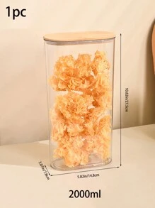1 个竹盖密封储物容器，容量 460ml/500ml/950ml/1000ml/1300ml/1500ml/2000ml 透明塑料罐，用于谷物、糖果和零食的食品储存罐，适用于冰箱，可用于圣诞节糖果储存 - 彩色 - 查看 14