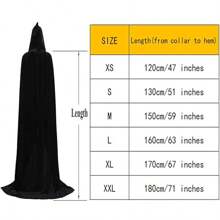 1 pièce Cape noire de la Mort pour Halloween, costume de sorcière, de diable, de vampire pour soirée déguisée. Cape à capuche longue et unisexe pour l'Halloween, le Noël et l'automne
