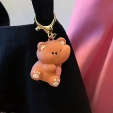 1 par Lindo llavero de osos de dibujos animados, llavero de pareja amorosa, llavero magnético, pequeño regalo colgante para el Día de San Valentín - llavero - Ver 3
