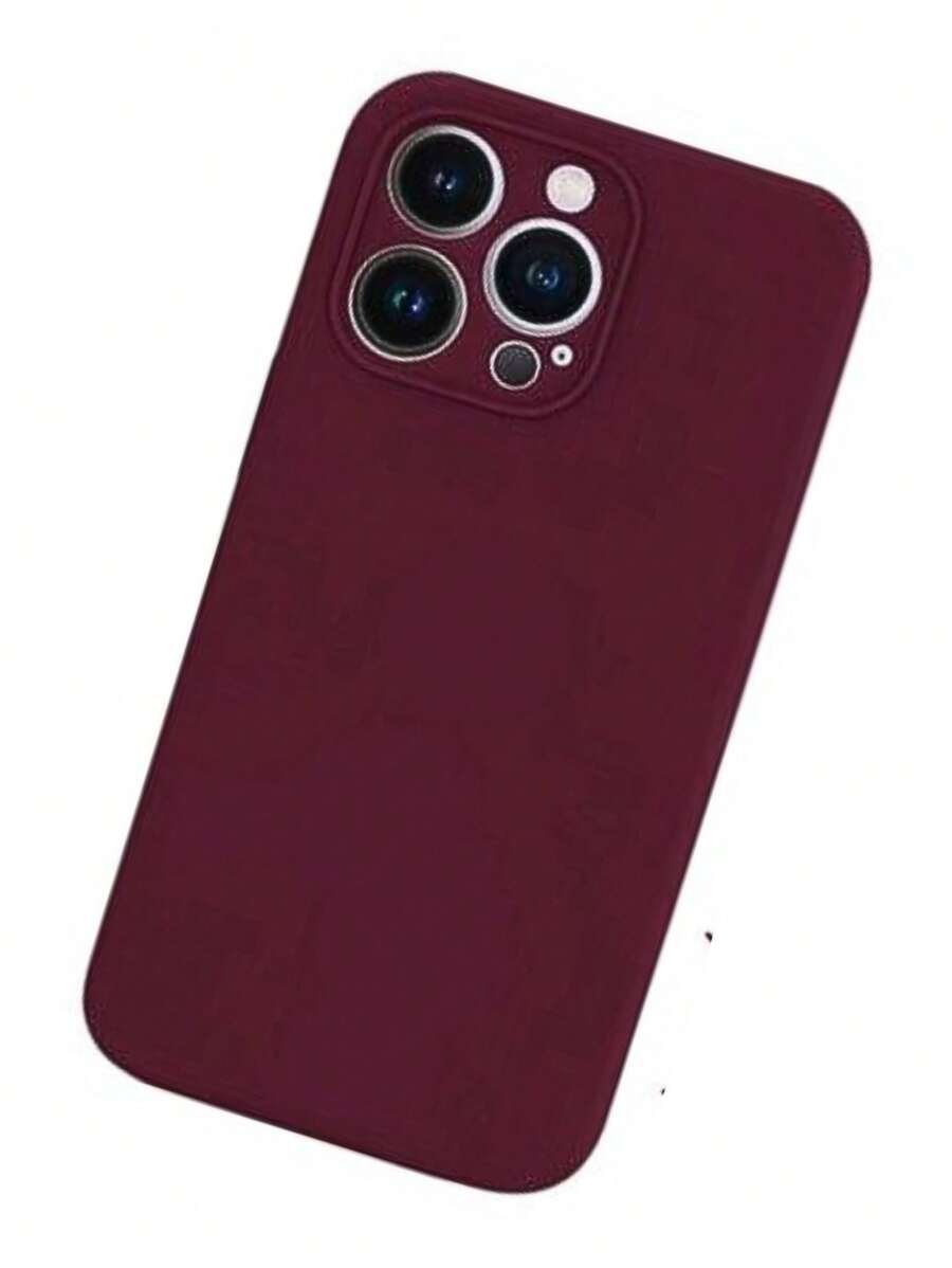 Kelly Silicone Cases With Velvet Inside Compatible With Iphone 12 Pro Max Camera Closed - 紅木色 - 查看 1