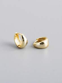 S925 Sterling Zilver Huggie Oorknopjes Sierlijk 14K Verguld Waterdrop Dikke kleine gouden hoepel oorbellen Trendy stapelbare sieraden Cadeaus voor vrouwen Meisjes Dagelijks gebruik